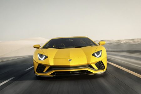 Lamborghini Aventador S driving rendering front