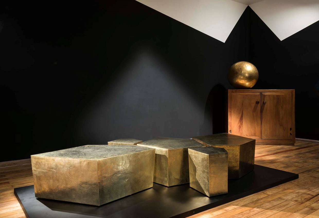 CRISTINA GRAJALES GALLERY GLORIA CORTINA Mathias Coffee Table Hand-hammered polished brass