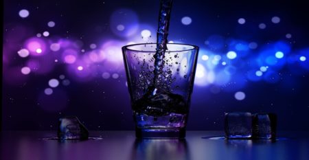 purple and blue cocktail glass