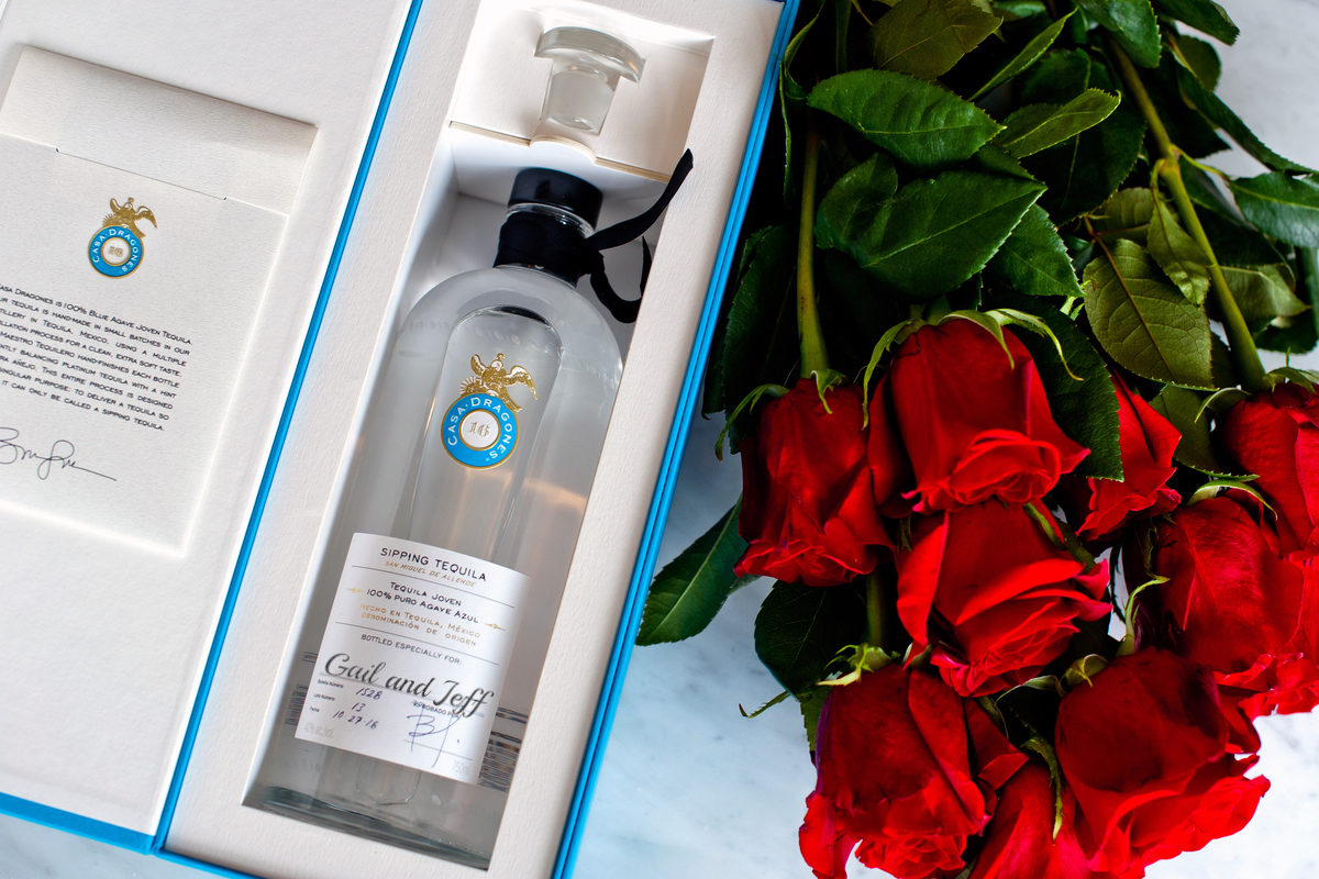 CASA DRAGONES TEQUILA VALENTINE'S DAY CUSTOMIZED LABEL