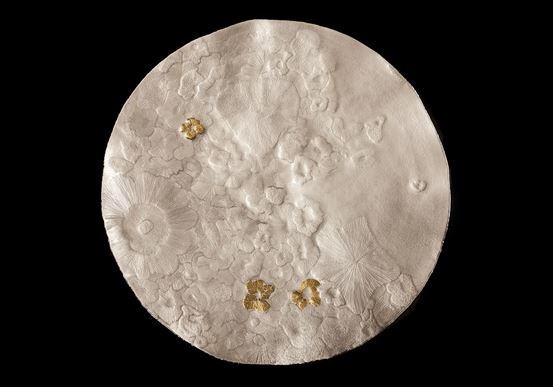 Aurora Silver and 24k gold, 2015 2”h x 20 5/8”diameter Stamped: Alexandra Agudelo 999