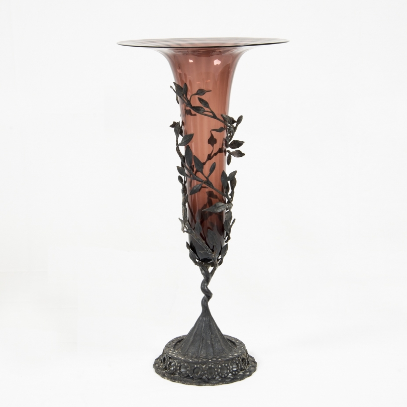 MAISON RAPIN: Umberto Bellotto, Cup, Glass, Wrought Iron; Italy, circa 1915