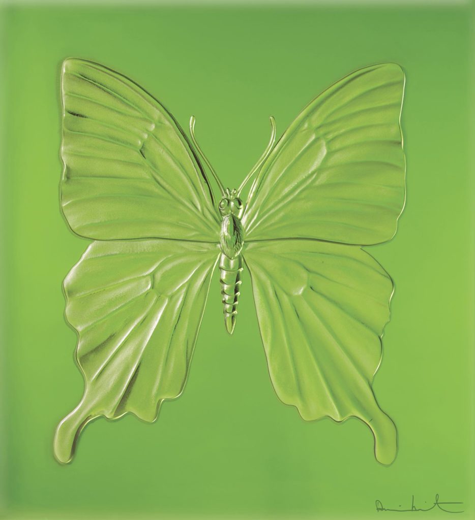 ETERNAL BEAUTY GREEN PHTOGRAPHED BY PRUDENCE CUMING ASSOCIATES LTD DAMIEN HIRST SCIENCE LTD LALIQUE