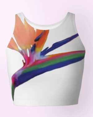 BIRD OF PARADISE - WHITE CROP TOP